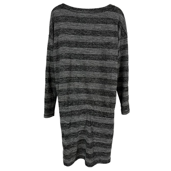 LOU & GRAY Wide Horizontal Stripe Knit Casual Long Sleeve Knee Length Dress sz M - Picture 11 of 16